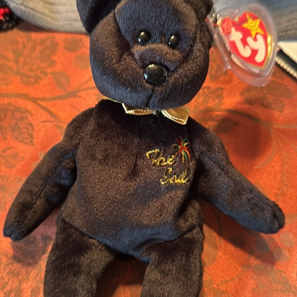 1999 The End Black TY Beanie Baby Bear - Picture 7 of 8